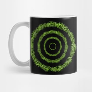 Green fern-leaf circle Mug